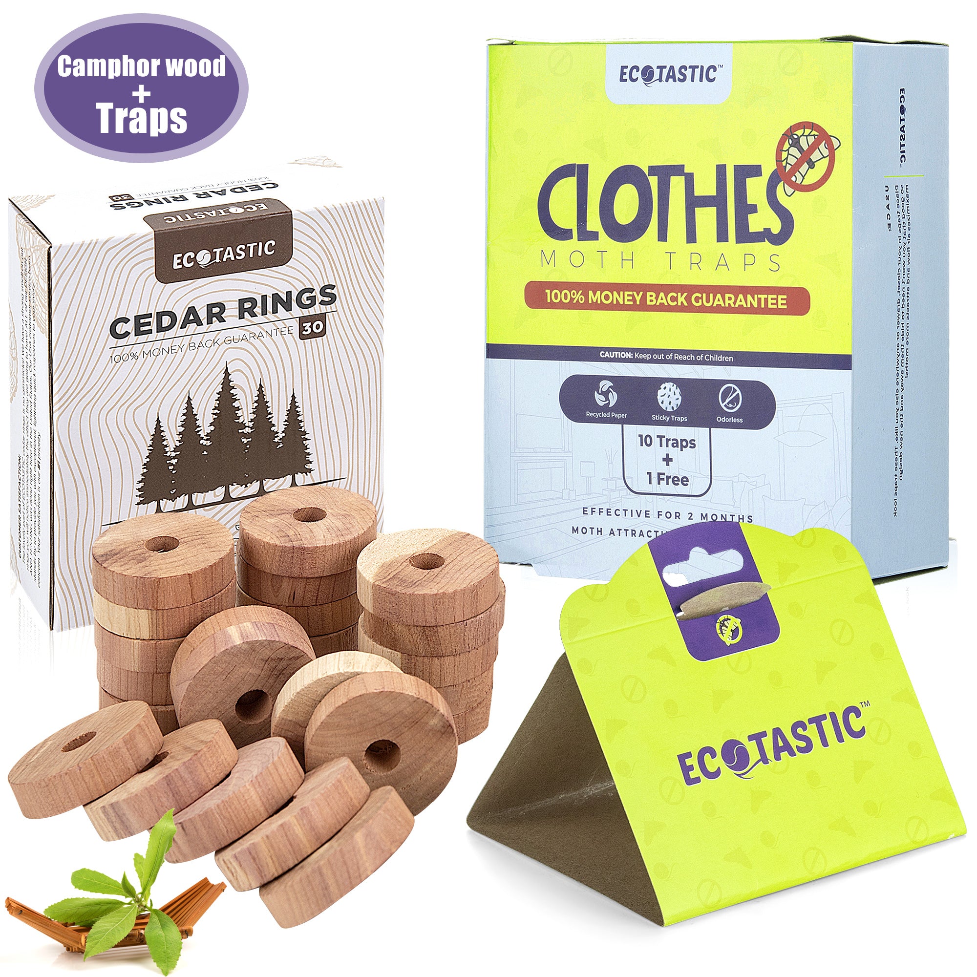 ECOTASTIC Clothing Moth Traps - 11 Count - Foldable Moth - Eco-Friendly  Hassle Control - Pheromone Technology - Closet Mothballs -  Wood/Carpet/Clothes